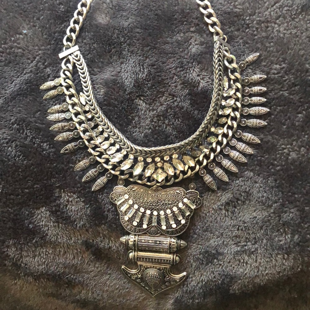 Silver tribal necklace